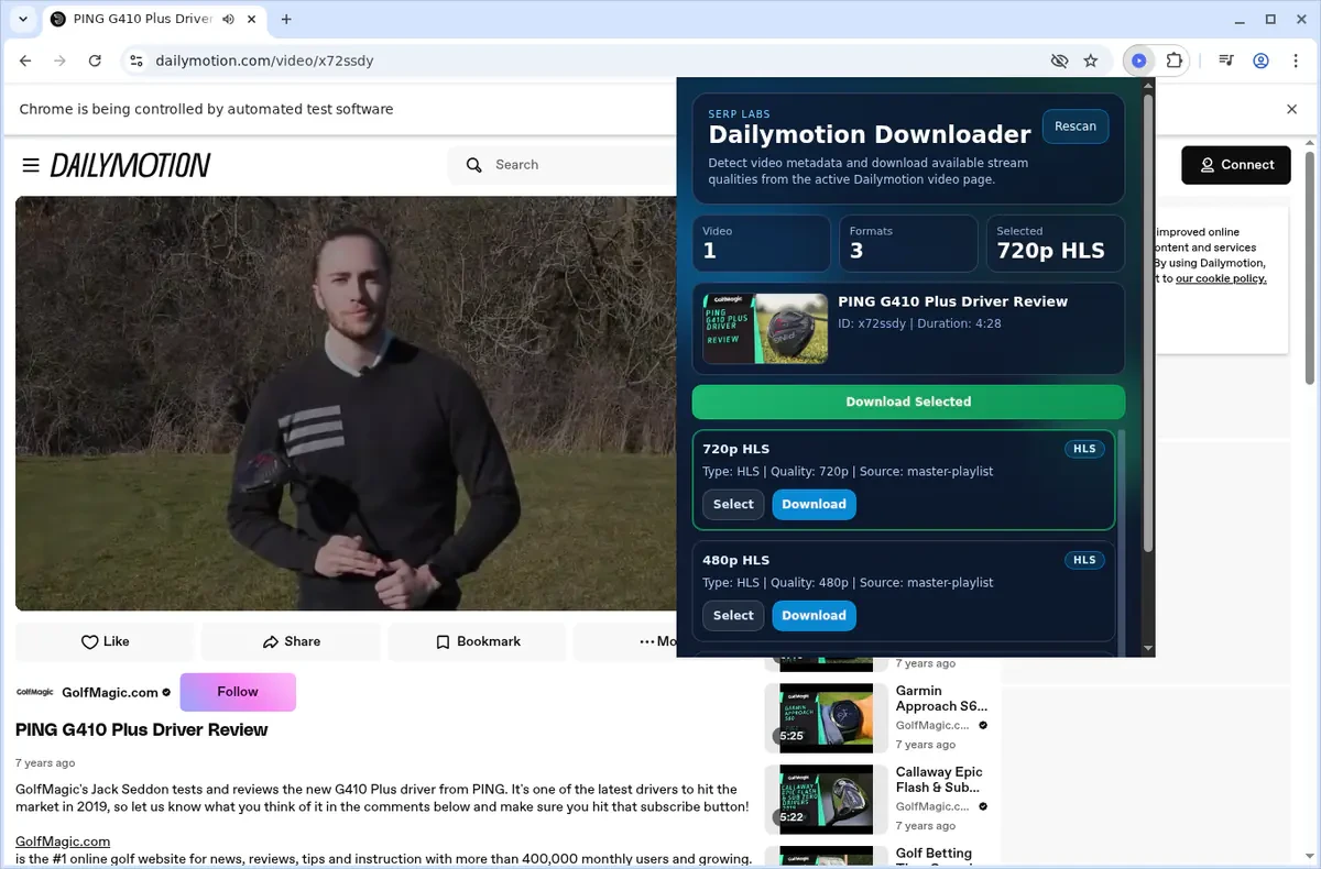Dailymotion Video Downloader fullscreen screenshot