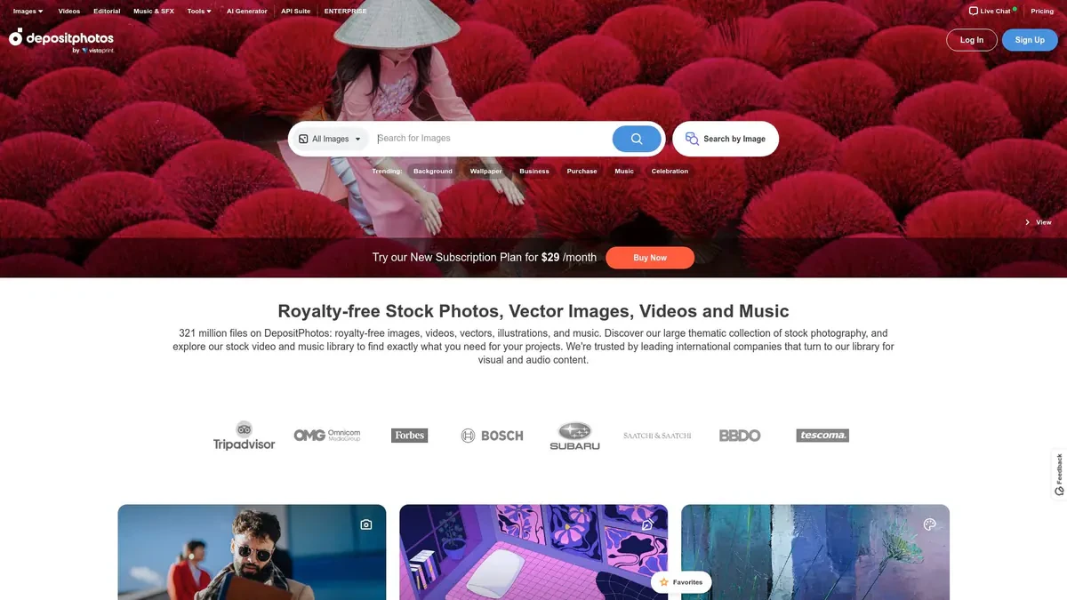 Depositphotos Downloader website preview