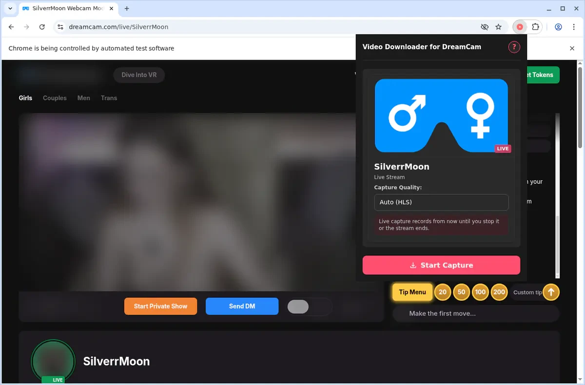 DreamCam Video Downloader fullscreen screenshot