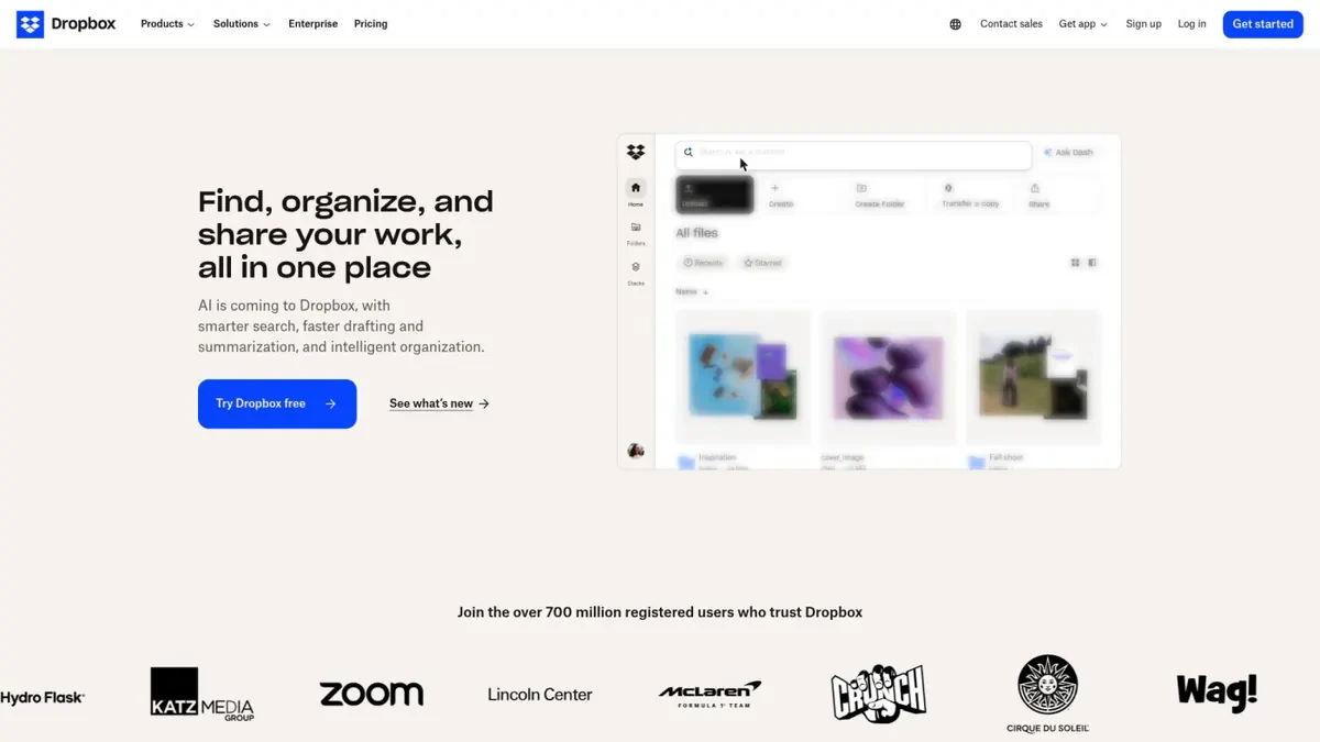 Dropbox Downloader website homepage