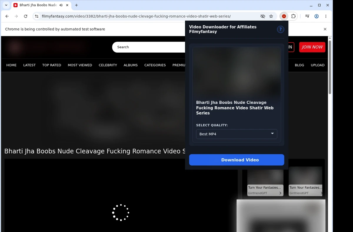 FilmyFantasy Video Downloader ready state screenshot
