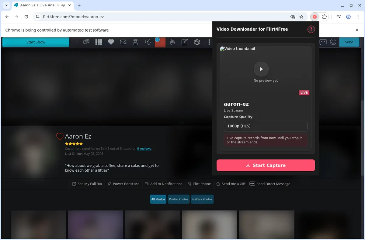 Flirt4Free Video Downloader fullscreen screenshot