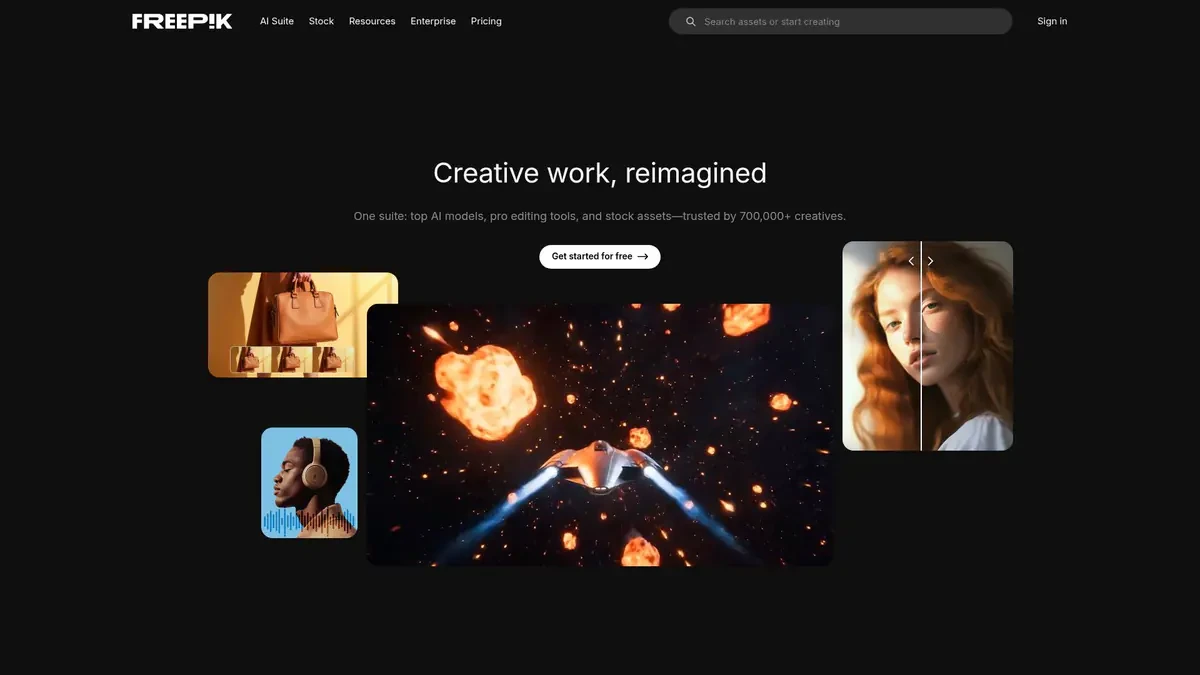 Freepik Downloader website preview