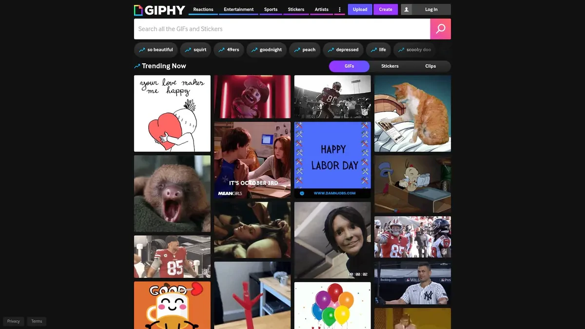 Giphy Downloader website preview