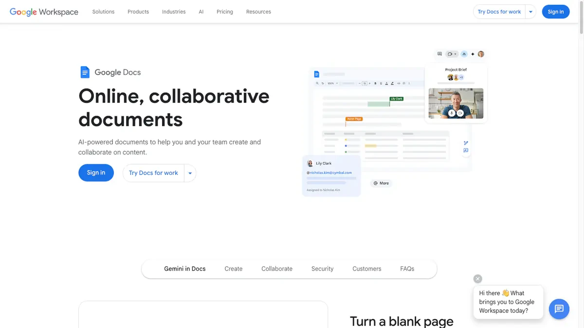 Google Docs Downloader website preview