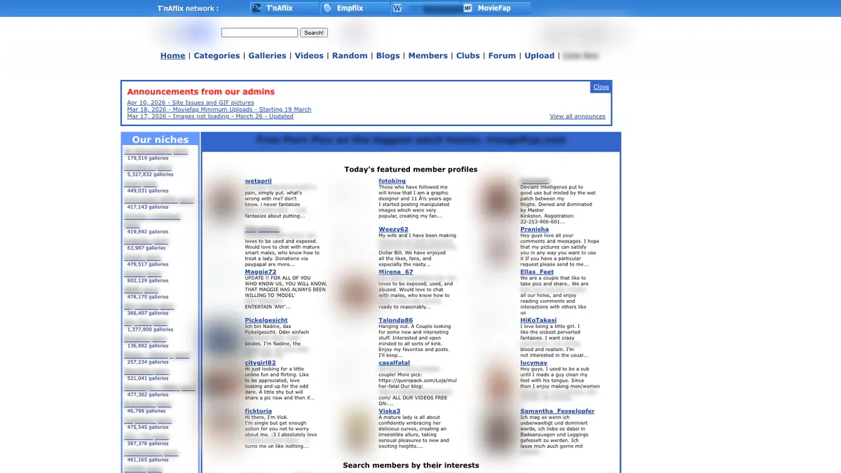 ImageFap Downloader website preview