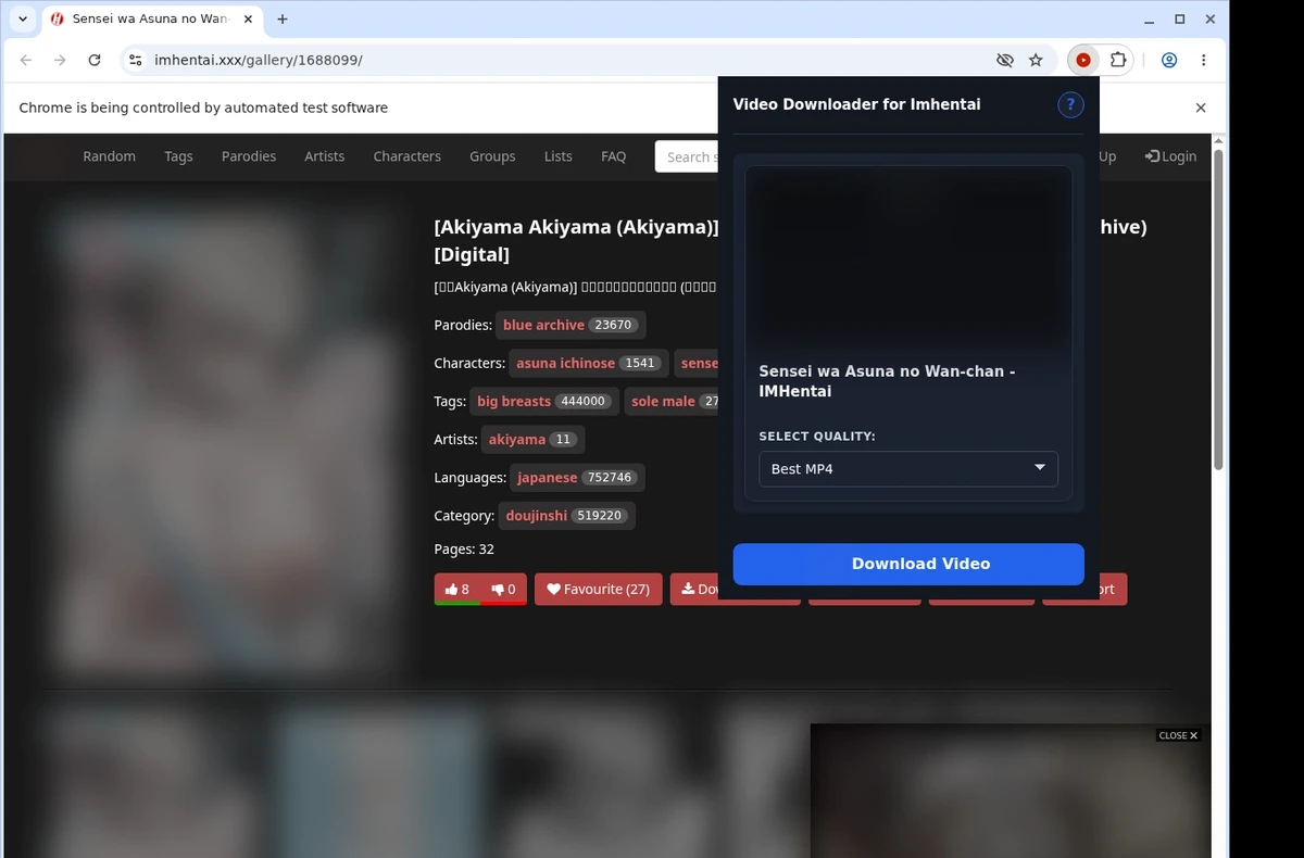imhentai Downloader ready state screenshot