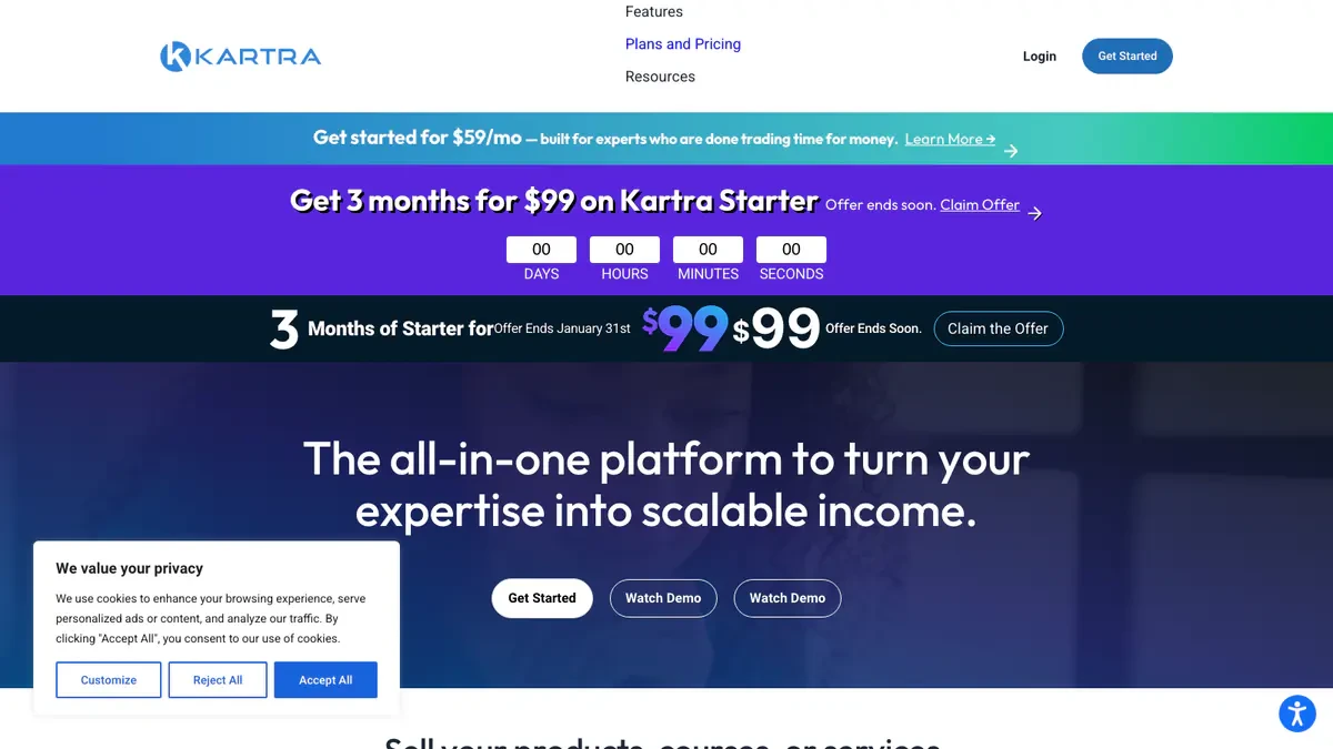 Kartra Downloader website preview