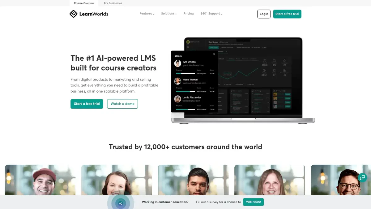 Learnworlds Downloader website preview