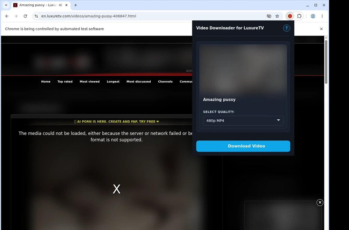 LuxureTV Video Downloader ready state screenshot