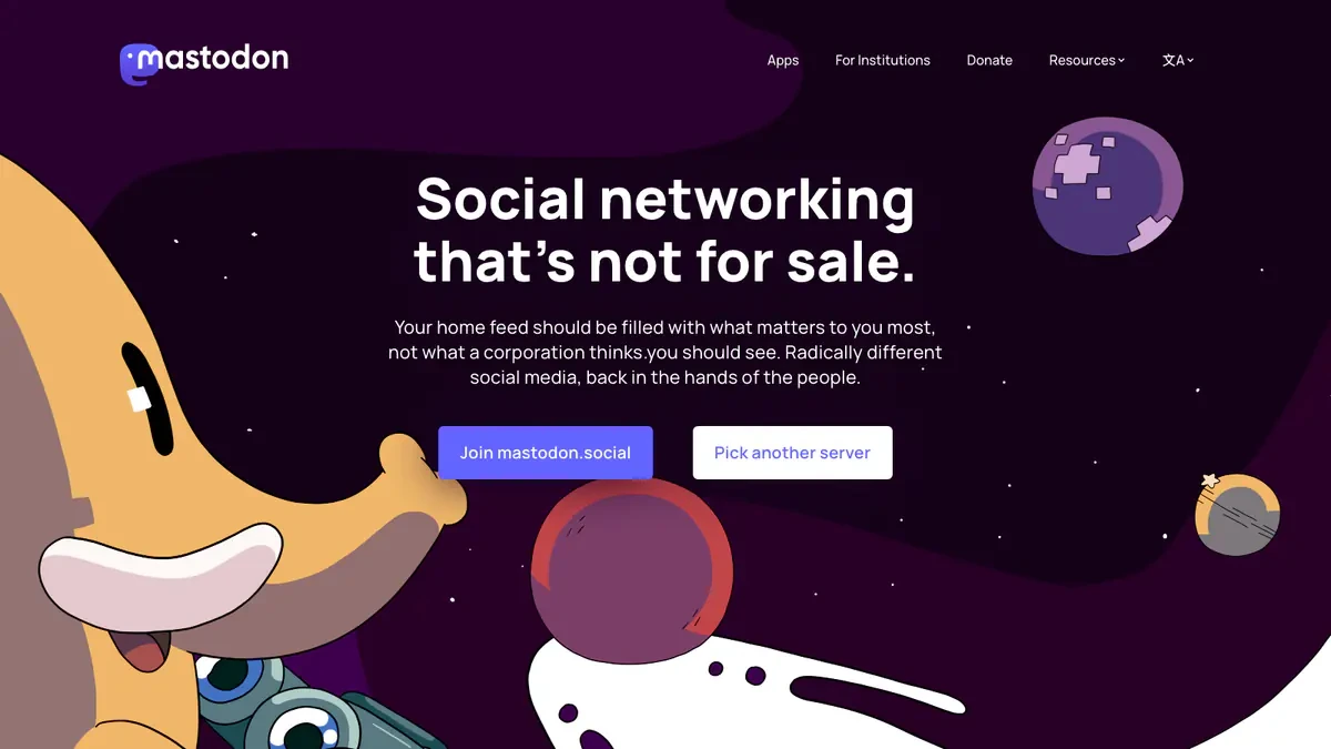 Mastodon Downloader website preview