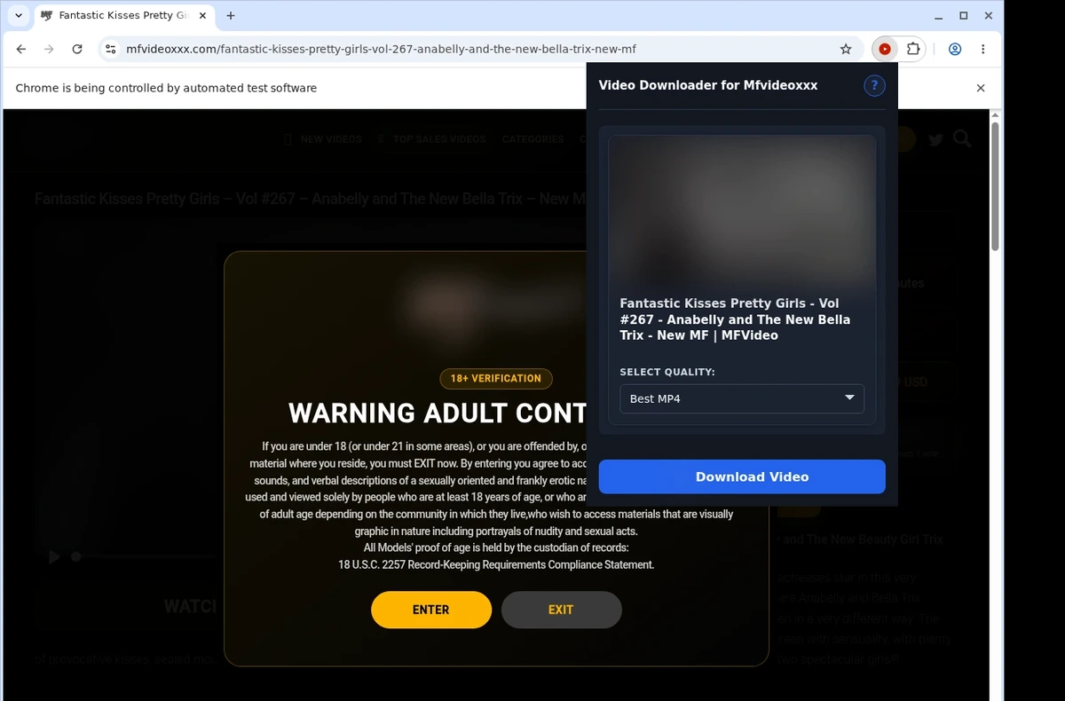 MFVideoXXX Video Downloader ready state screenshot
