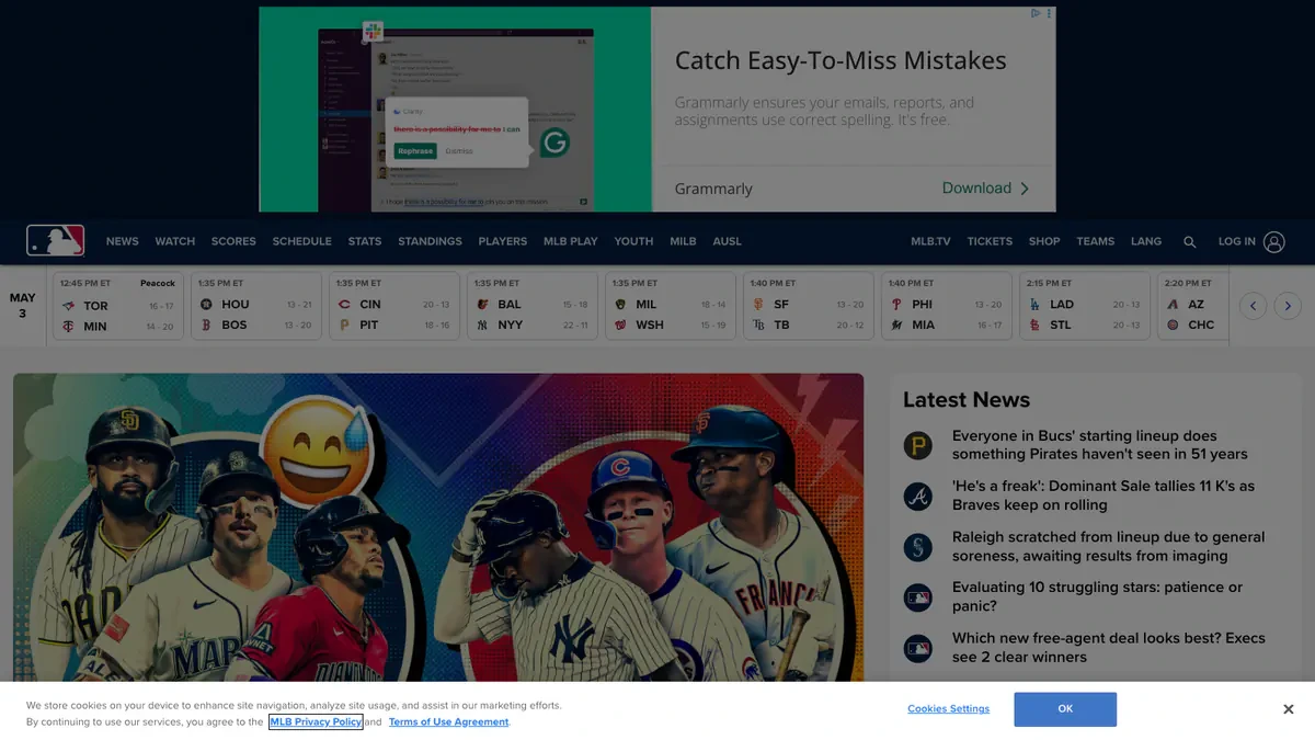 MLB Downloader website preview