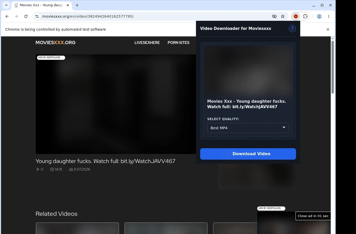 MoviesXXX Downloader ready state screenshot