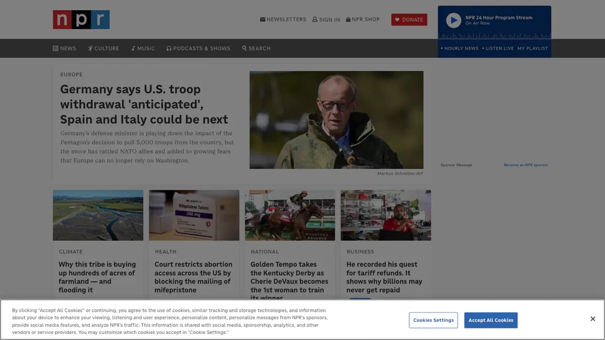 NPR Downloader website preview