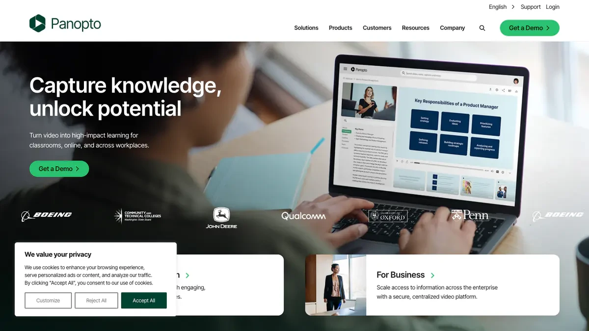 Panopto Downloader website preview