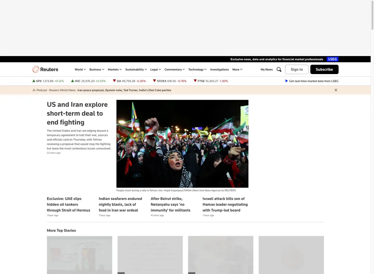 Reuters Downloader website preview
