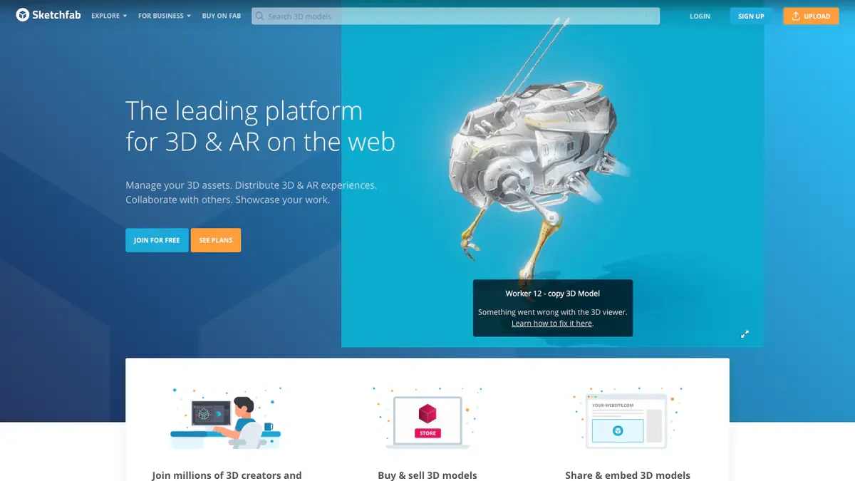 Sketchfab Downloader website preview