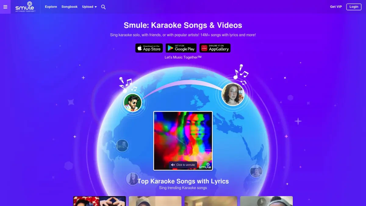 Smule Downloader website homepage