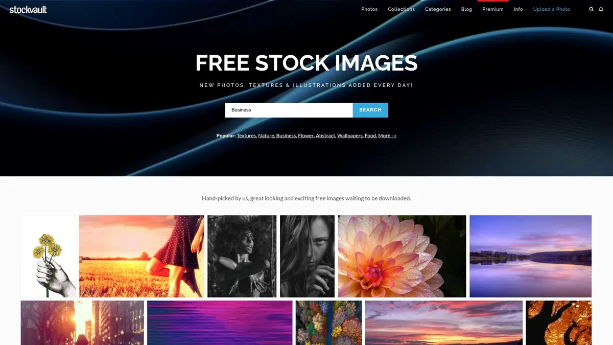 Stockvault Downloader website preview