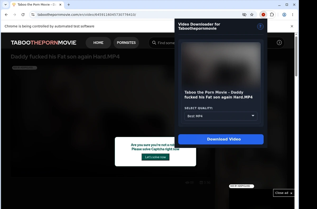 Taboothepornmovie Downloader ready state screenshot