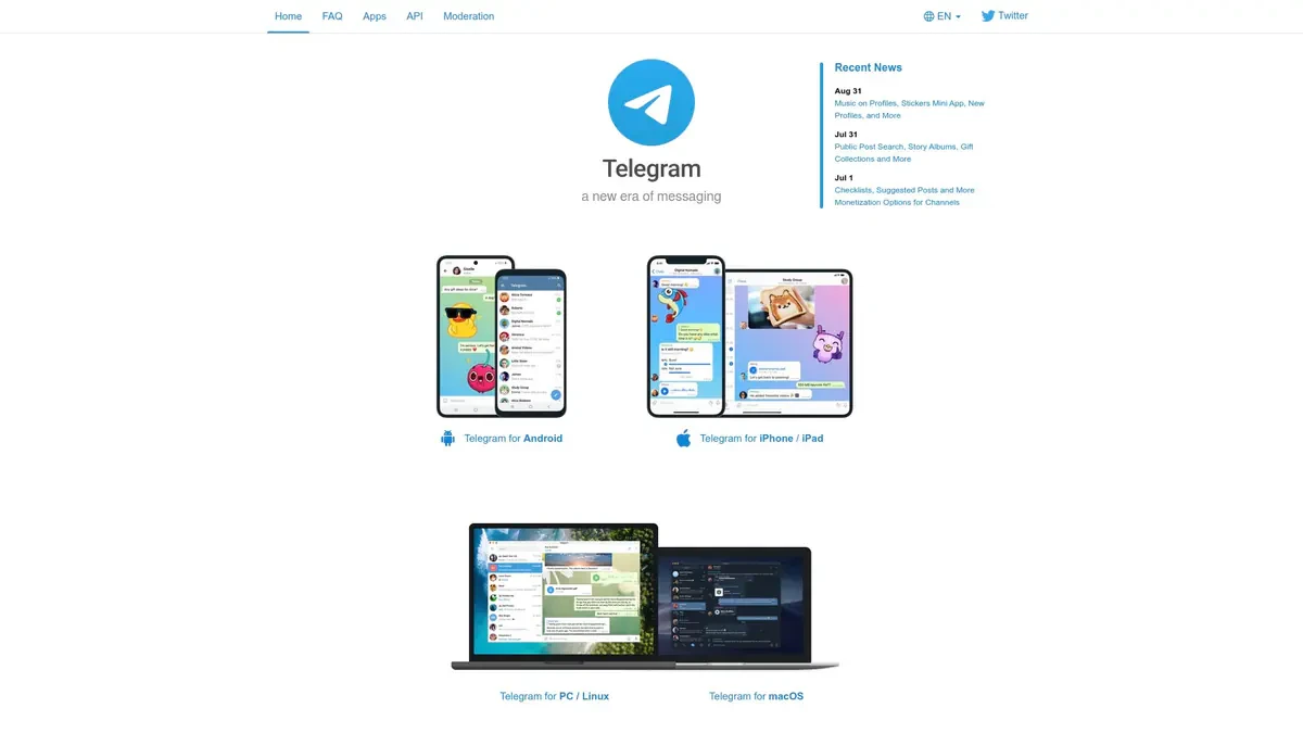 Telegram Video Downloader website preview