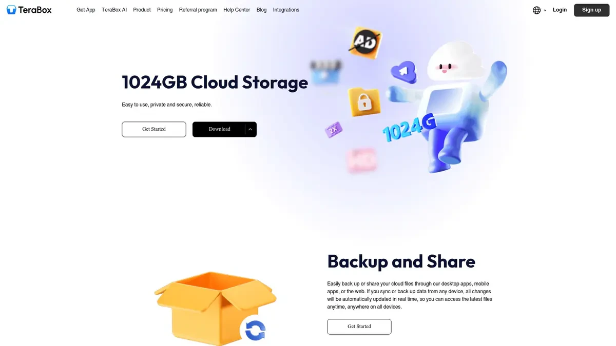 Terabox Downloader website preview