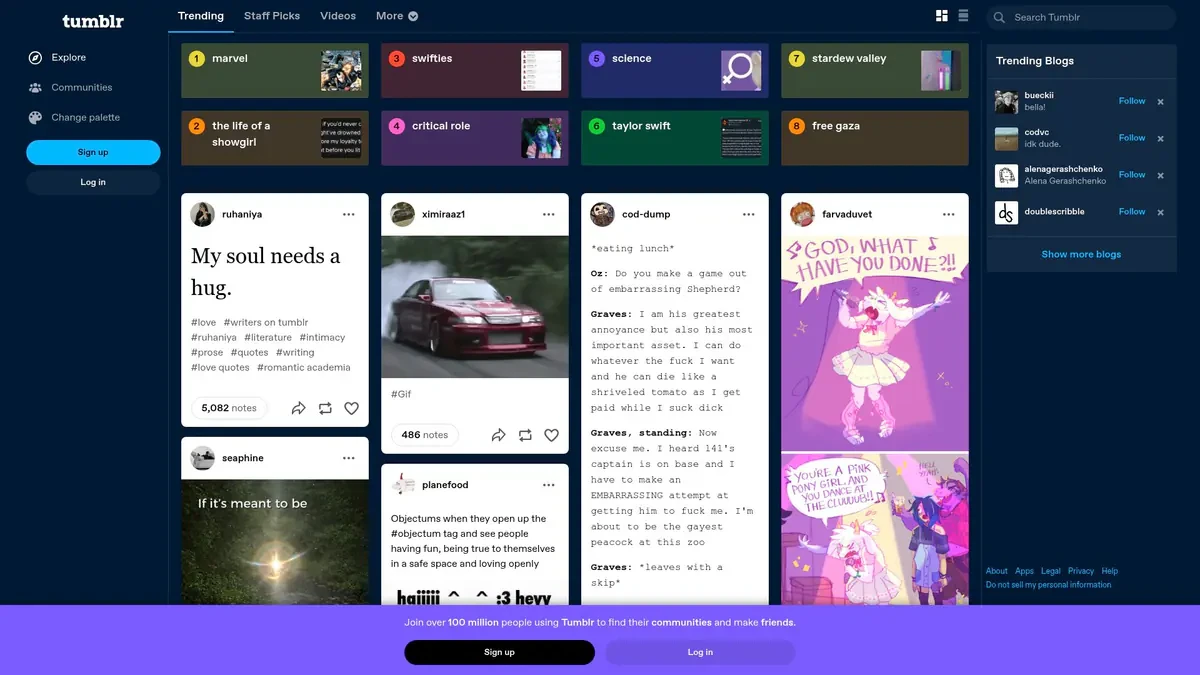 Tumblr Video Downloader website preview