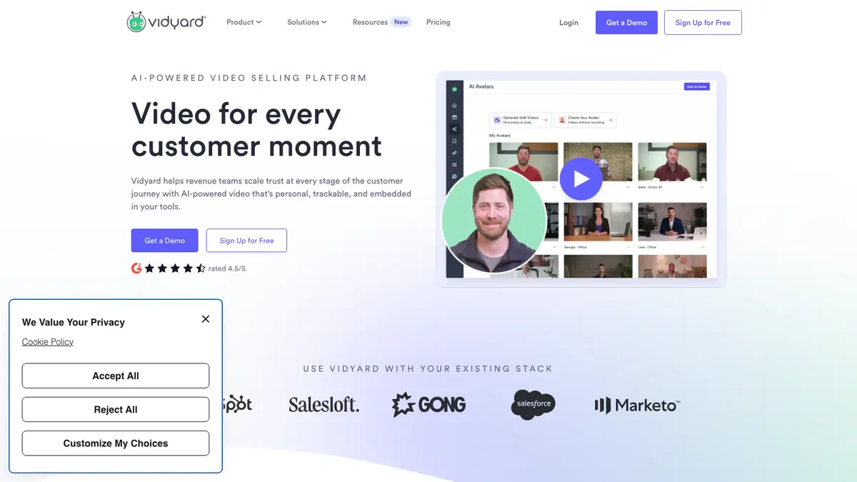 Vidyard Downloader website preview