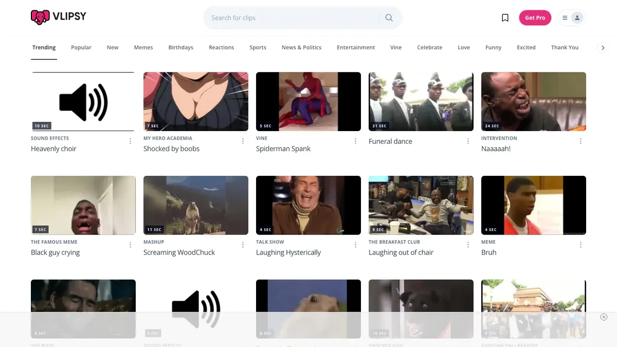 Vlipsy Downloader website preview