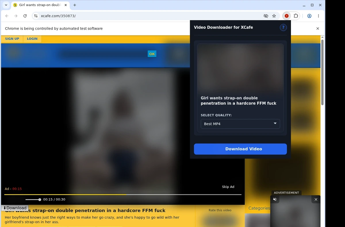 XCafe Video Downloader ready state screenshot