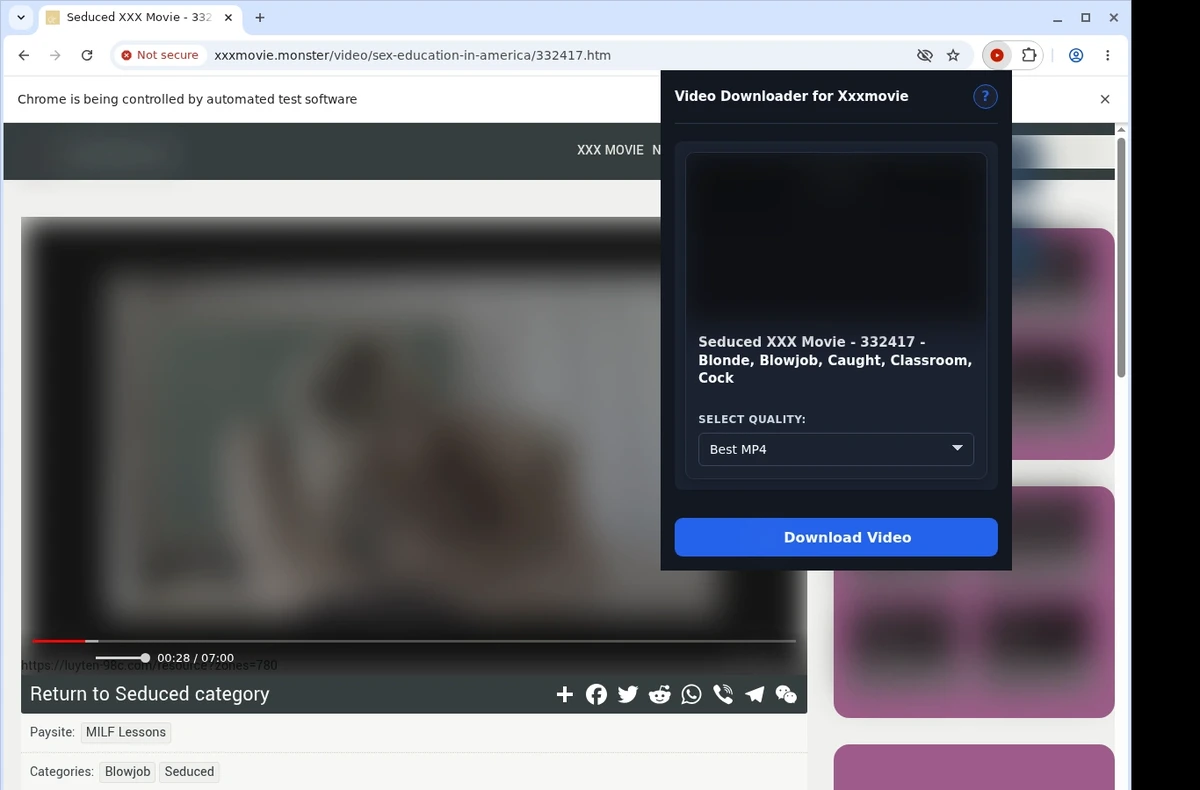 Xxxmovie Downloader ready state screenshot