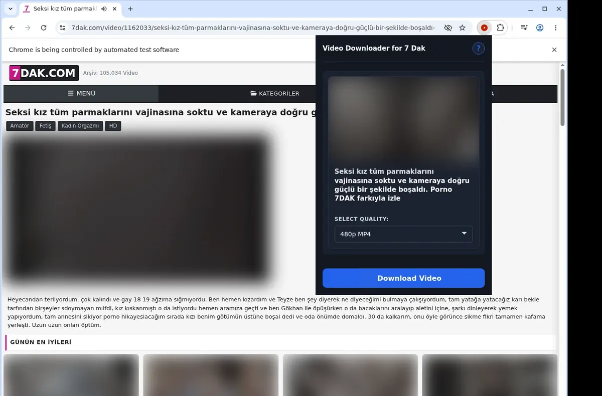 7Dak Downloader showing detected media ready to download