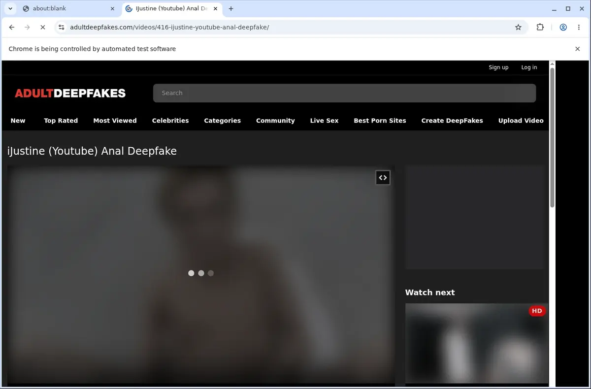 Adultdeepfakes Video Downloader page open in the browser