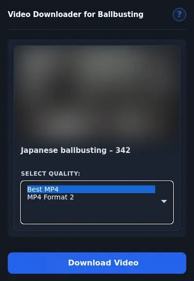 Ballbusting Video Downloader format dropdown options