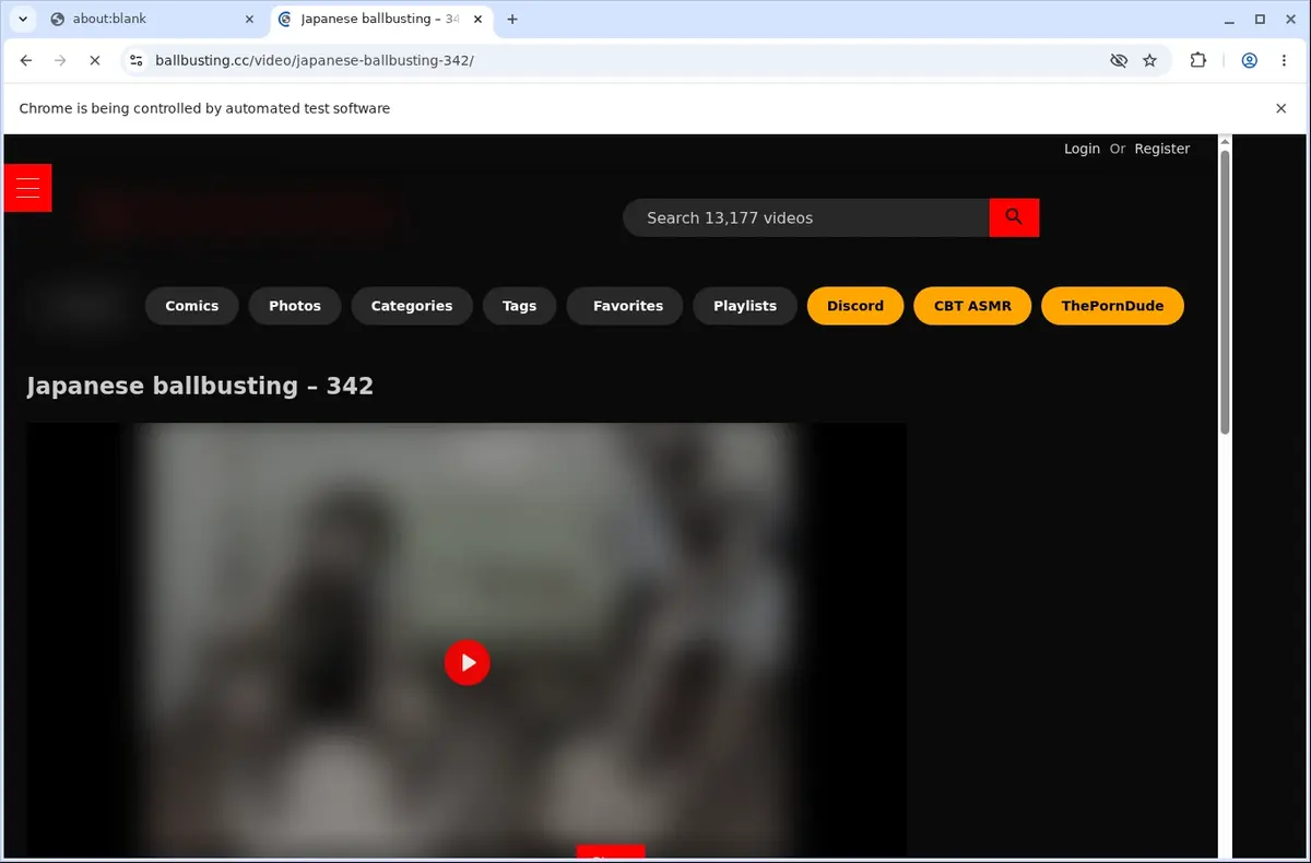 Ballbusting Video Downloader page open in the browser