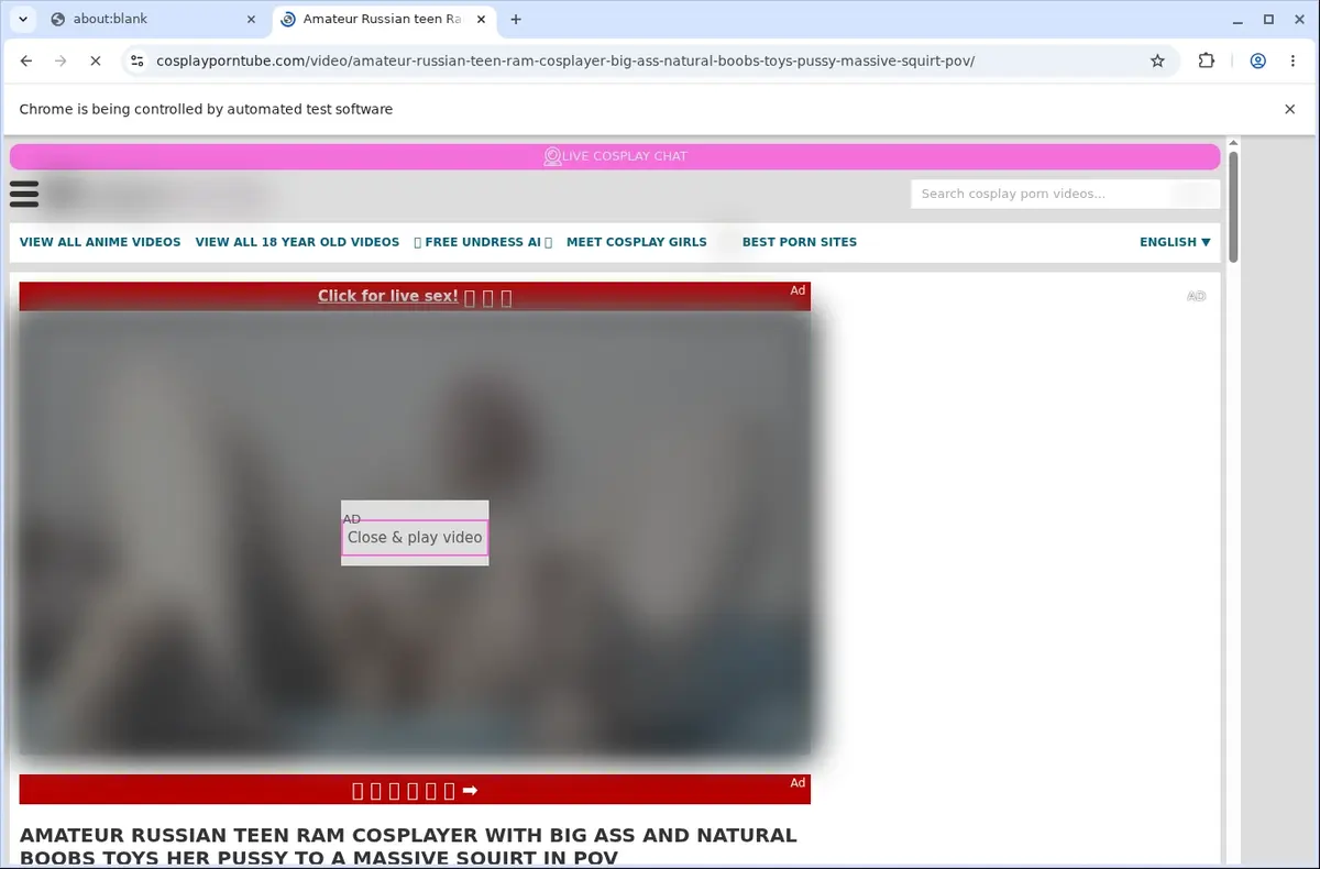 CosplayPornTube Video Downloader page open in the browser