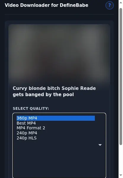 DefineBabe Downloader format dropdown options