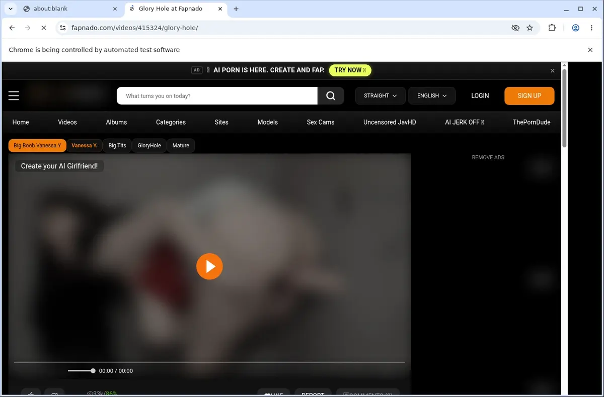 Fapnado Downloader page open in the browser