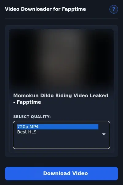 FappTime Video Downloader format dropdown options