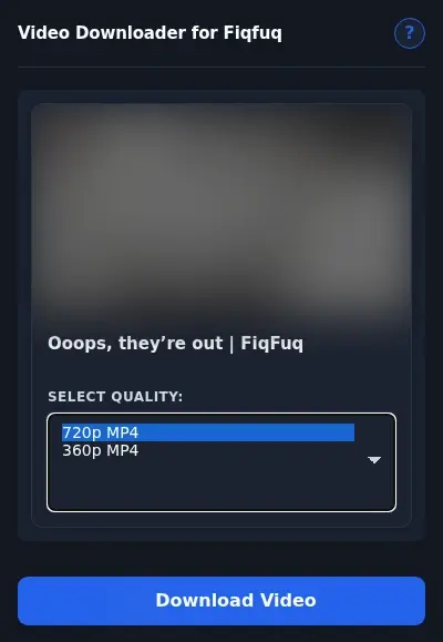 FiqFuq Video Downloader format dropdown options