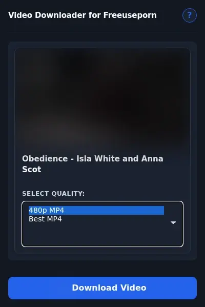 FreeusePorn Video Downloader format dropdown options