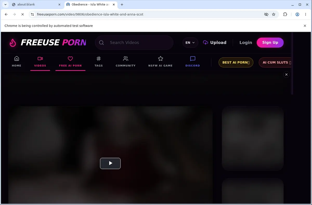 FreeusePorn Video Downloader page open in the browser
