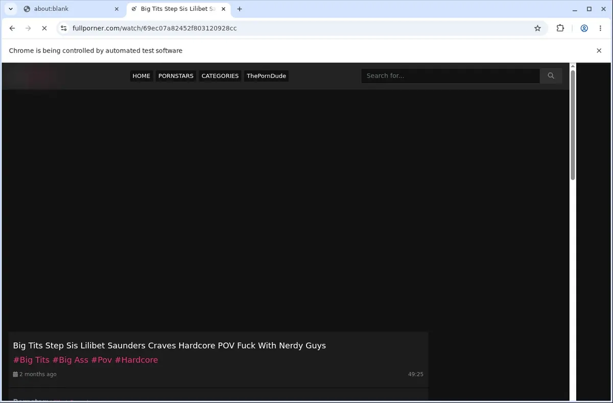 FullPorner Downloader page open in the browser