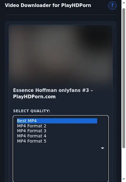 PlayHDPorn Downloader format dropdown options