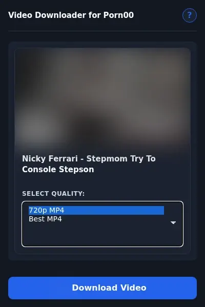 Porn00 Downloader format dropdown options