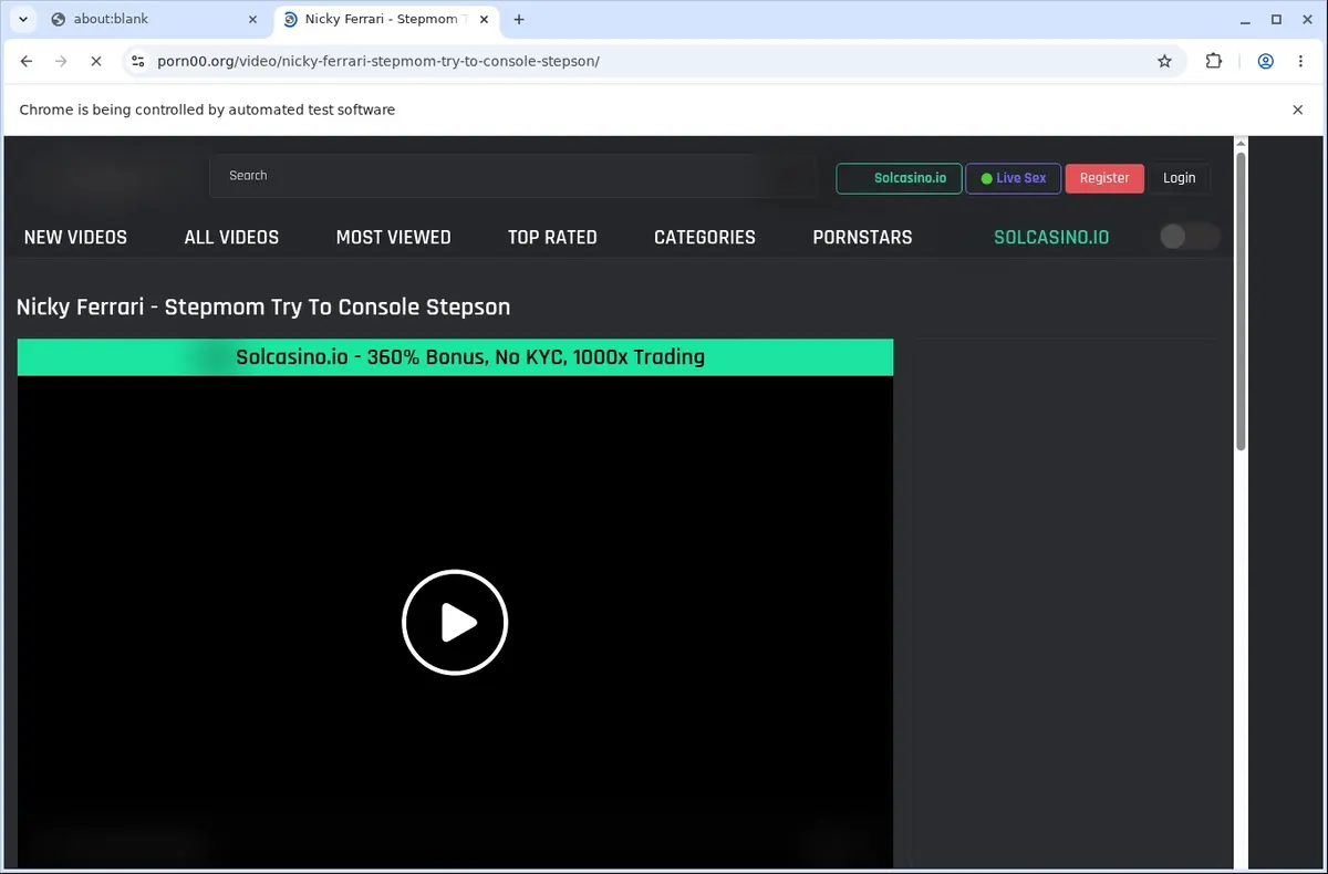Porn00 Downloader page open in the browser
