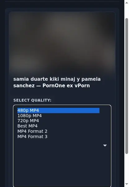 PornOne Downloader format dropdown options