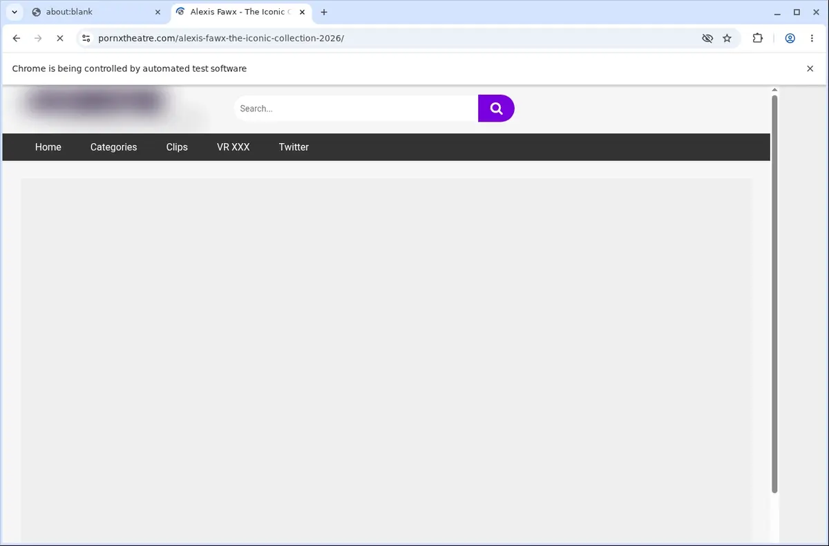 PornXTheatre Video Downloader page open in the browser