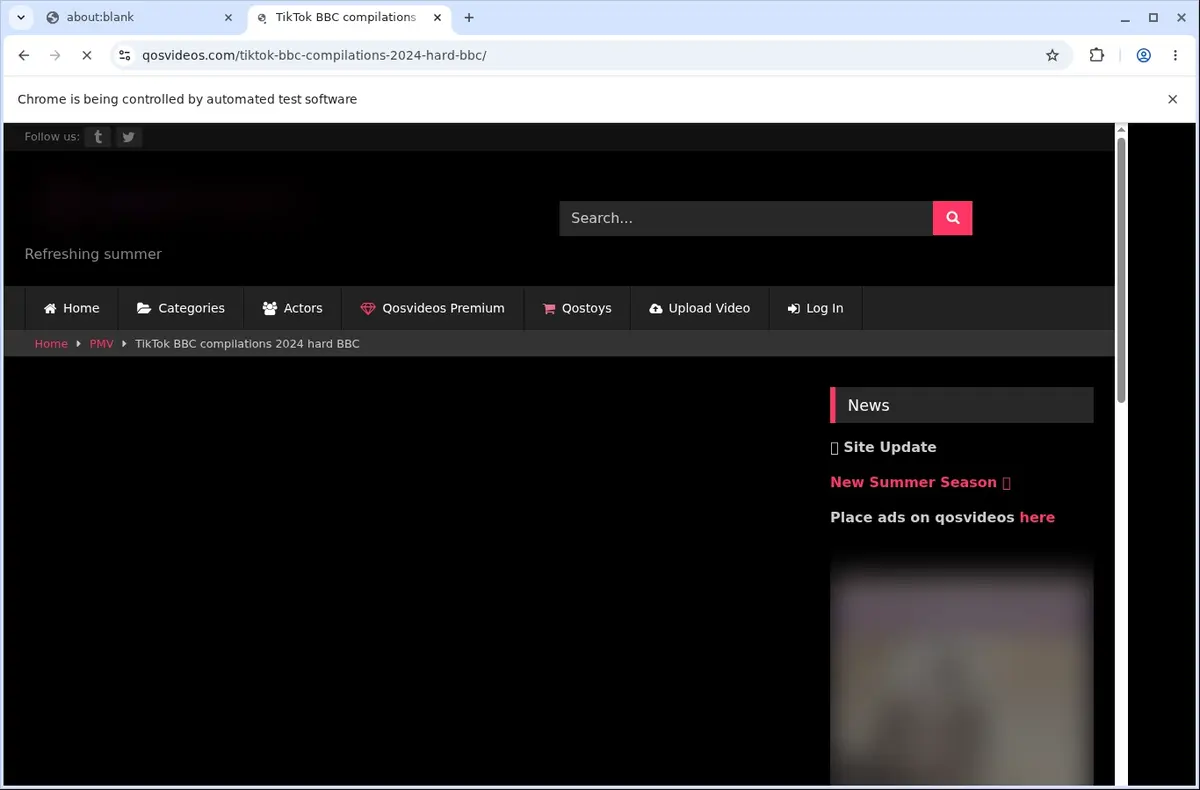 QOSVideos Video Downloader page open in the browser